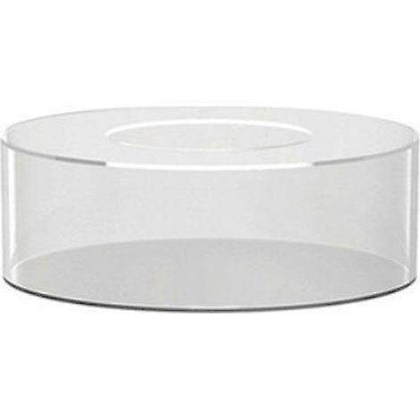 Plateau de présentation rond en acrylique pour gâteaux, remplissables et personnalisables, avec base transparente. Dimensions : 15 x 15 x 5 cm. (1/4)