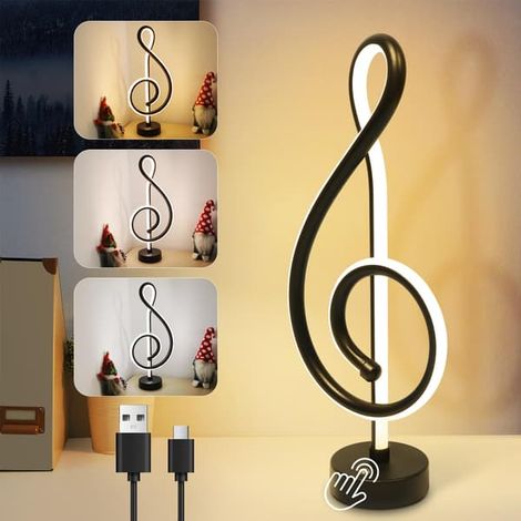 Lampe de table LED sans fil rechargeable par USB, à intensité variable et commande tactile, lampe de chevet noire pour salon (1/5)