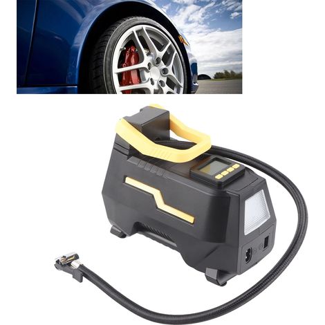 ATJ-1666 Auto-Luftpumpe, 12-V-Doppelzylinder-Elektropumpe, tragbar, Reifenfüller, Modell für Auto und Haushalt, europäischer Standard 110–240 V (1/5)