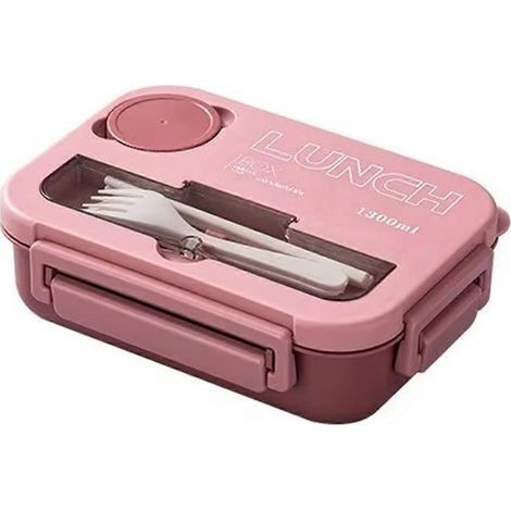Boîte à lunch Bento avec couverts, 4 compartiments, étanche C-- (1/5)