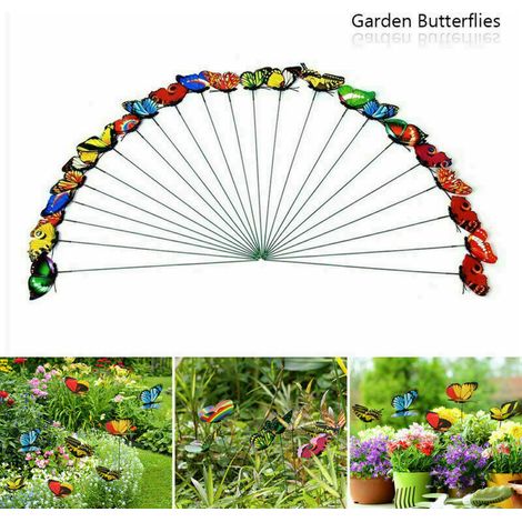 Single-layer PVC butterfly floral decoration, 6 cm in diameter, ideal for gardens, weddings and embellishment (50 pieces). (1/5)
