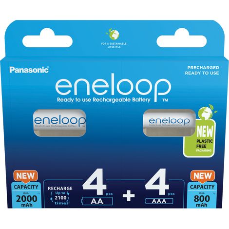 eneloop Kombipack BK-KJMCDE44E 4x AA + 4x AAA eneloop Zellen (1/5)