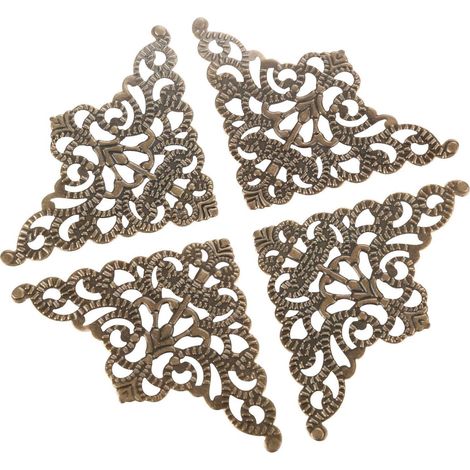 Protections d'angle métalliques, vintage, lot de 10, bronze (1/5)