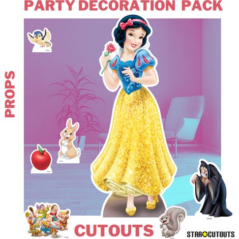 Pack décoration figurine en carton Blanche Neige Disney Princesse Hauteur 134CM