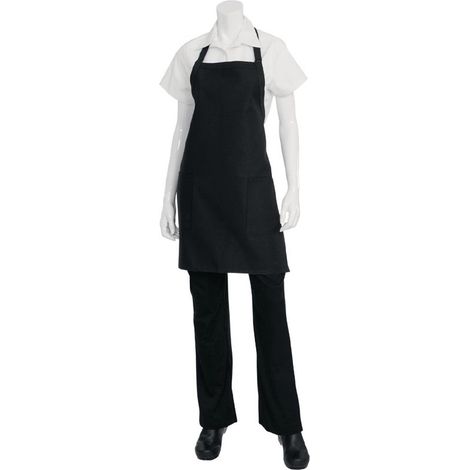 Tablier Bavette avec 2 Poches Plaquées Noir - Chef Works (1/5)