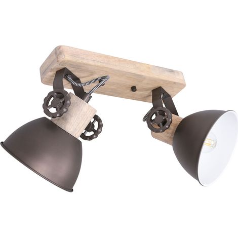 Mexlite - spot - Gearwood - anthrazit - metall gummibaumholz -