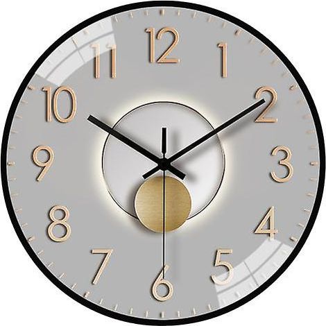 Moderne Wanduhr (Zoll), geräuschlos, batteriebetrieben, zur Wandmontage, geeignet für Wohnzimmer, Schlafzimmer, Küche, Büro, Klassenzimmer (siehe Abbildung).