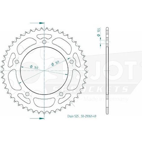 Esjot - couronne - 525 - 49 dents