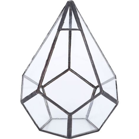Maison De Verre Géométrique Pour Succulentes Artisanat Serre Miniature Pot De Fleurs Bouteille En Verre 12x12x14cm - KZQ (1/3)