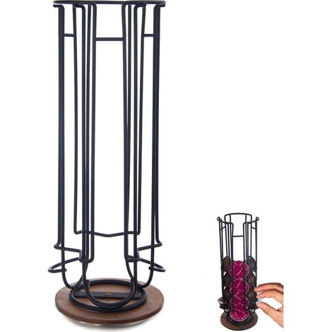 Soporte para c谩psulas de caf茅, giratorio, de metal, negro, 33,5 cm (1/5)