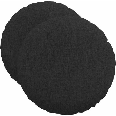 Maison Exclusive - Cojines para asiento 2 pcs Negro Ø50 x 19 cm t