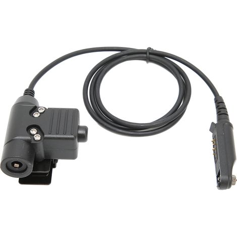 Casque militaire monaural avec micro réglable et bouton PTT U94 compatible Baofeng UV9R, UV9R PLUS, UVXR, BF9700 (Couleur marron)