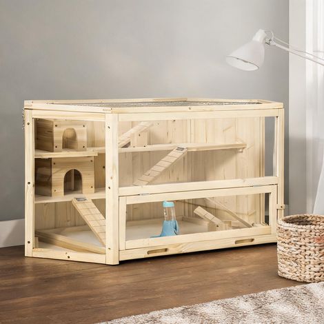 Cage pour rongeur en tannenholz PS-Plexiglas 115 x 60 x 55 cm (1/5)