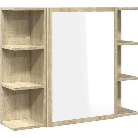 Bathroom Mirror Cabinet Sonoma Oak 80x20.5x64 cm Engineered Wood vidaXL