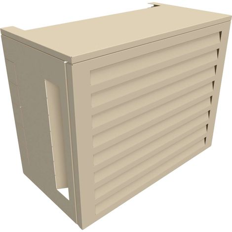 Atole – Cache climatiseur en aluminium thermo-laqué – H. 80 cm x L. 100 cm x P. 54 cm – Protection contre intempéries et UV – Compatible groupes extérieurs