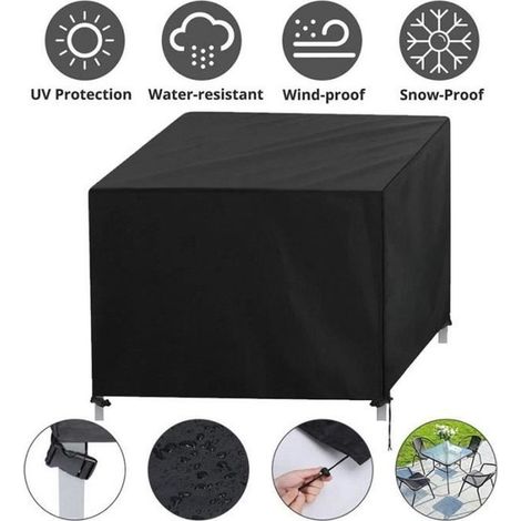1 telo di copertura per tavolo da giardino, in poliestere 210D impermeabile, per proteggere i mobili da esterno, 150 x 150 x 75 cm, ideale per patii e balconi. (1/5)
