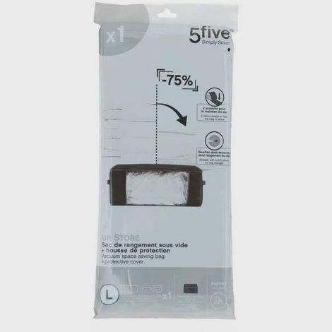 Housse rangement sous vide 60x40x25cm air-store - 5five (1/4)