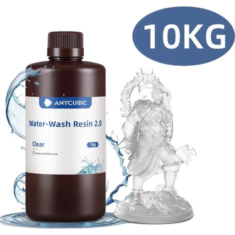 Resina per stampanti 3D, a basso odore, ad alta precisione, trasparente, 10 kg (1/2)