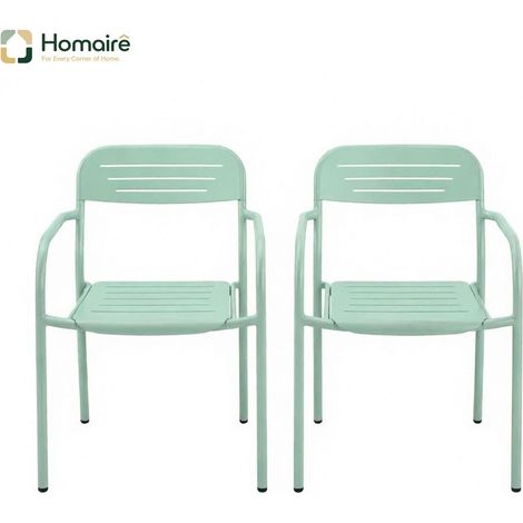 Lot de chaises de jardin en métal vert 56 x 58 x 78 cm HOMAIRE (1/5)
