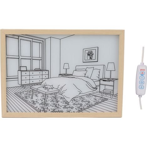LED Illuminated Wall Art Lighted Decor Light Shadow Photo Frame Painting 3 Colours Dimmable for Bedroom Living Room L Model 4 (1/5)