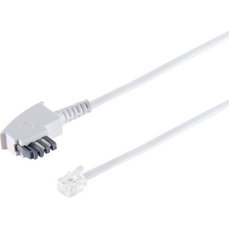Câble de télécommunications TAE-N - RJ11  blanc  10 mètres