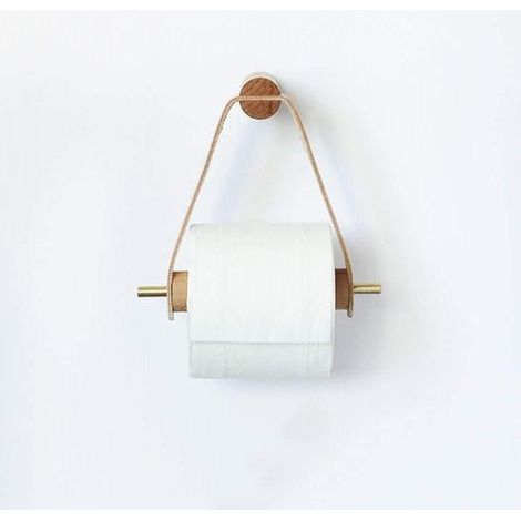 Ahlsen Porte-rouleau en bois créatif nordique rangement pour salle de bain porte-mouchoirs boîte accessoires de salle de bain (1/4)