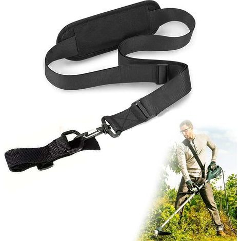 Professionnel Harnais de Débroussailleuse Sangles d'épaule Réglables Universel Bandoulière Tondeuse Nylon pour Motorsense,Tondeuse à Gazon (Noir) (1/4)