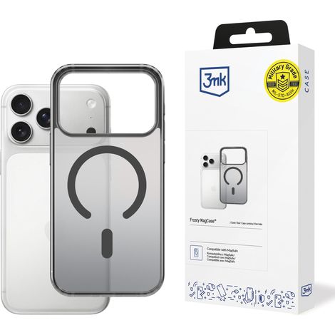 Custodia magnetica 3mk Frosty nera per Apple iPhone 17 Pro Max. (1/5)