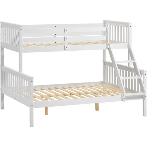 Milan Triple Sleeper Bunk Bed with Foam Mattress, Single & Bunk Bed Foam Mattress, Double, White (1/4)