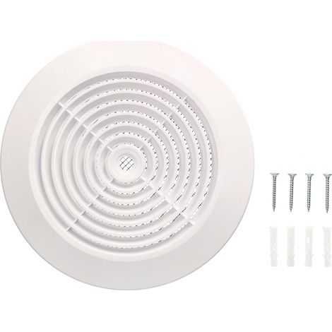 KOTARBAU Grille d'aération pour montage au plafond avec bride/raccord de tuyau rond blanc (125 mm). (1/5)