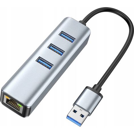ADATTATORE USB LAN RJ45 + HUB 3xSCHEDA USB 3.0 GIGABIT (1/5)