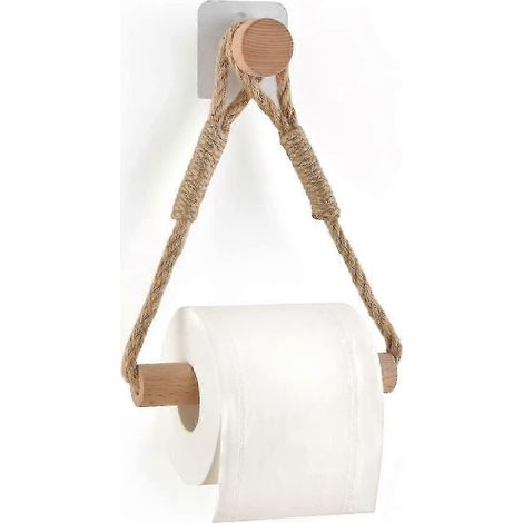 Porte-papier toilette sans perçage, porte-rouleau de papier toilette vintage, porte-serviettes vintage, corde industrielle vintage (1/5)