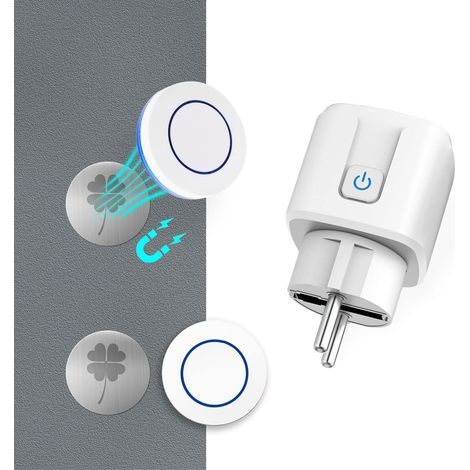 Enchufe con control remoto inalámbrico, transmisor de radio inalámbrico de 433 MHz, alcance de control de 100 metros, enchufe inteligente móvil inalámbrico de 3500 vatios (2 interruptores, 1 toma de c (1/5)
