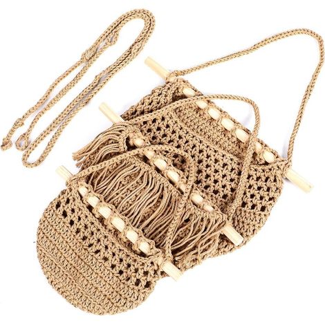 Wandkörbe, 3-stöckige Wandaufbewahrungstaschen, Khaki (1/5)