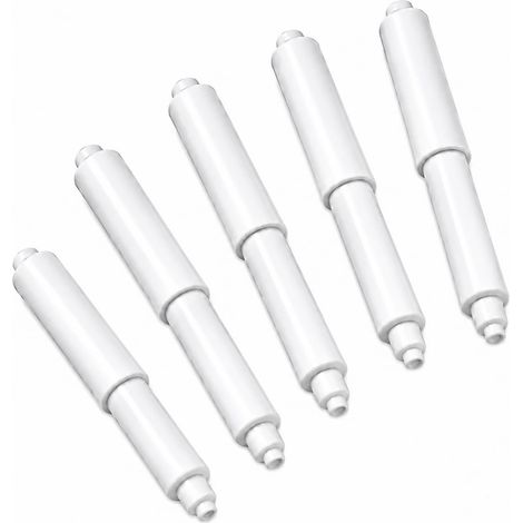 5PCS Porte-Papier de Toilette, Tiges de Rechange pour Porte-Rouleau WC, Support à Ressort en Plastique 11-15,5 cm, Accessoire Réglable pour Salle de Bain, Toilettes, Cuisine et Distributeur Encastré (1/5)