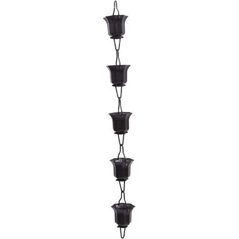 Chaîne De Pluie Décorative Lotus Cups 1 m pour Jardin Extérieur, Tasse en Alliage, Chaîne De Gouttière Japonaise Fonctionnelle Et Sonore (1/5)