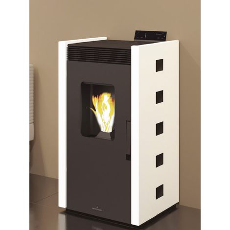 Poêle à pellet 9kW Zoé Ivoire - Sans (1/4)