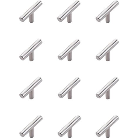 Lot de 12 poignées meuble argentées, boutons porte placard (1/2)