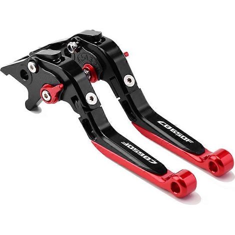 Convient pour Honda CB650F CBR650F : levier réglable en alliage d'aluminium modifié, guidon de frein, klaxon d'embrayage (CB650F noir et rouge) (1/5)