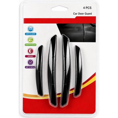 4 Pièces Protection Portière Voiture, Bande Anti-Collision et Anti-Rayure, Protège Bord de Porte Universel pour Voiture, SUV et Camion, Protection pour Rétroviseurs et Carrosserie Noir (1/5)