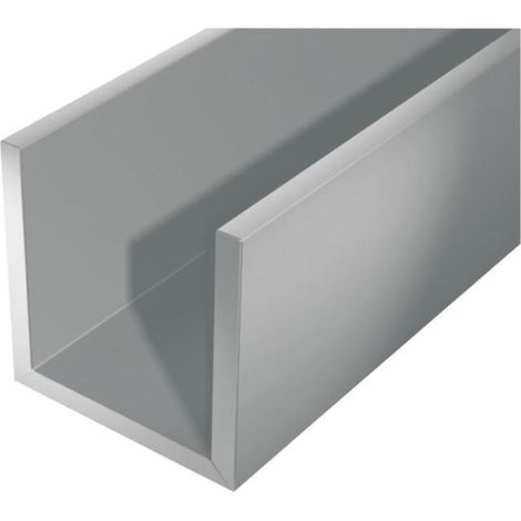 Profilé en U aluminium 2000 x 20 x 20 mm – Finition argent – Épaisseur 1,5 mm – Pour applications en bricolage –