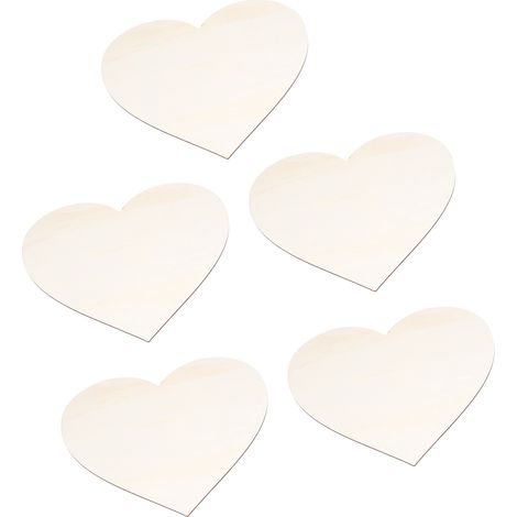 5 Cœurs en Bois de Noël à Décorer, Pièces DIY en Forme de Cœur pour Enfants, Loisirs Créatifs Familiaux, Décoration Murale (1/5)