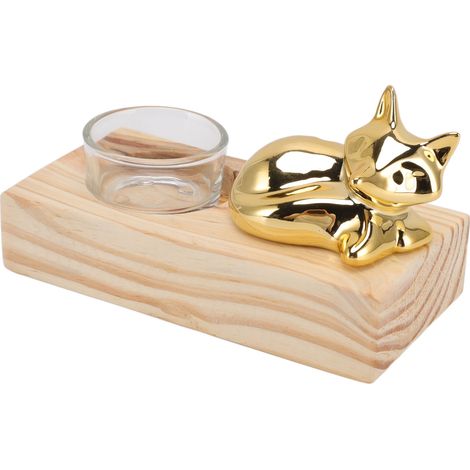 Bougeoir décoratif nordique en bois, céramique et verre, ornement pour la maison, les fêtes et la chambre, cadeau (1/5)