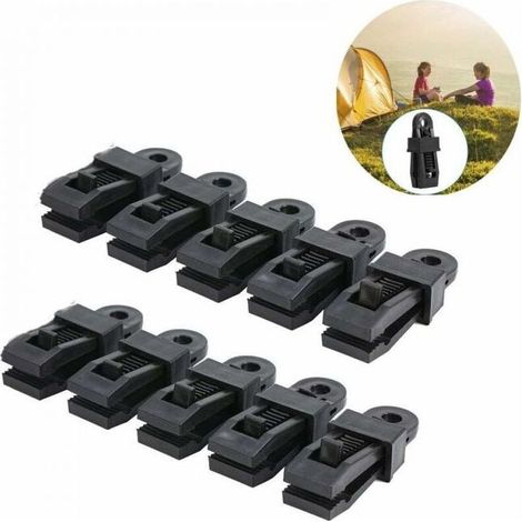 10Pcs Tarp Clips, Outdoor Tent Canopy Clip Awning Windproof Fixed Buckle Clip Multifunctional Wind Rope Buckle Clip Tent Large Instant Clip Tent Accessories (1/4)