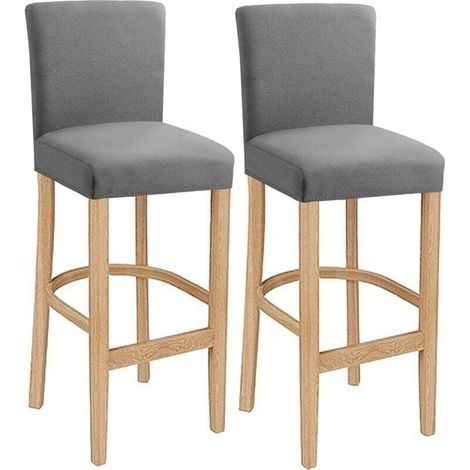 Housses de Chaise de Bar, Housse de Chaise Lavable Extensible et Amovible pour Chaise de Salle à Manger pivotante Courte Chaise arrière Tabouret de Bar Chaise (Gris Clair, 2 Pcs) (1/5)