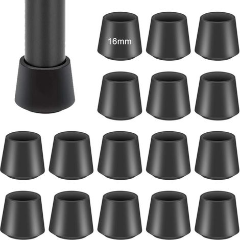 16 Stück Stuhlbeinschoner – verstärkte runde Außenspitze, Durchmesser 16 mm (1/4)