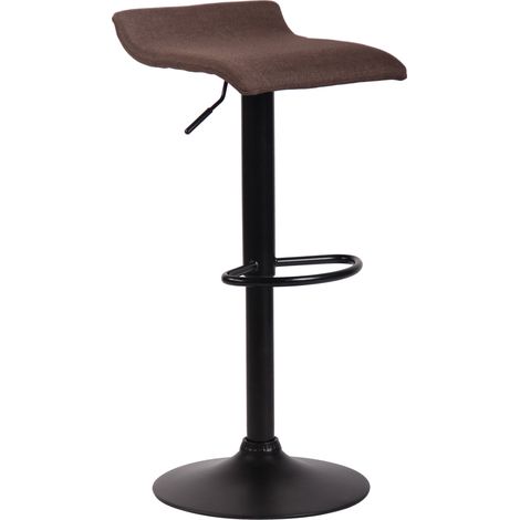 Sgabello da bar x1 design minimalista altezza regolabile poggiapiedi tessuto marrone e metallo nero 100005934