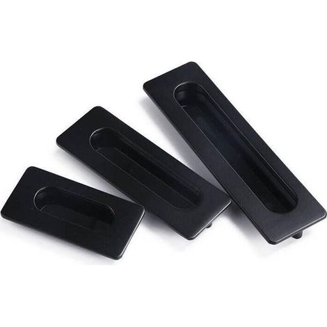 Poignée encastrée noire mate pour porte coulissante, tiroir, meuble de cuisine, 96 mm (1/5)
