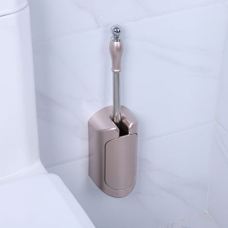 WC-Bürsten-Set aus Edelstahl mit roségoldener Halterung, Reinigungsset für Zuhause/Hotel, robuster Stahlgriff (1/5)