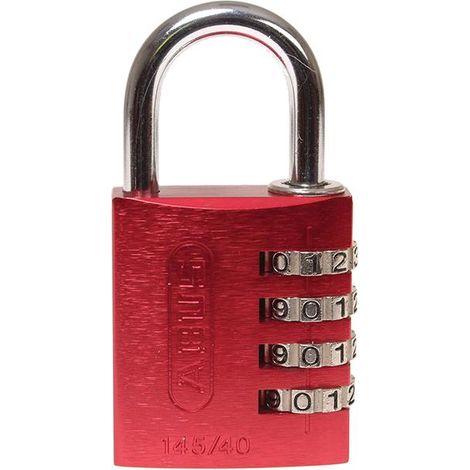 ABUS 48829 145/40mm Aluminum Combination Padlock with Red Finish